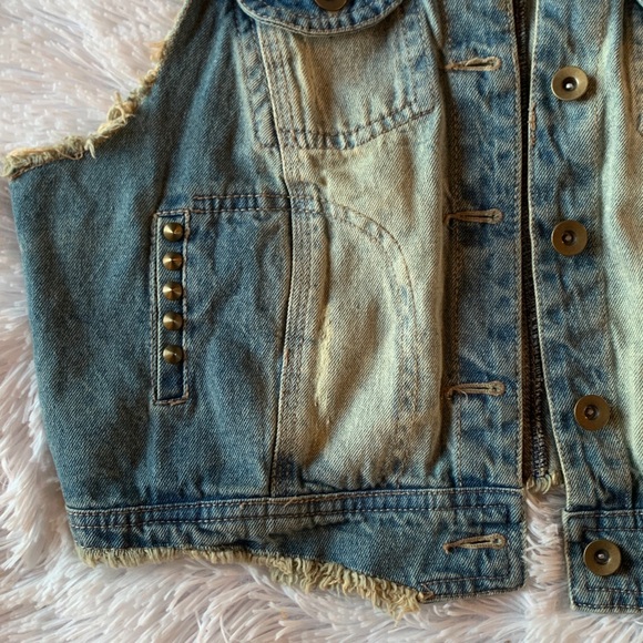 Kiss & Cry Studded Goth Denim Vest - Picture 10 of 16